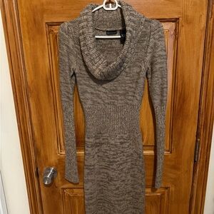 Moda International Taupe Cowl Neck Sweater Dress